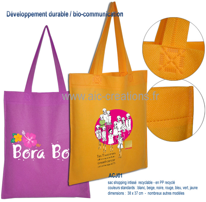 bio comunication, developpement durable, sacs shopping publicitaires