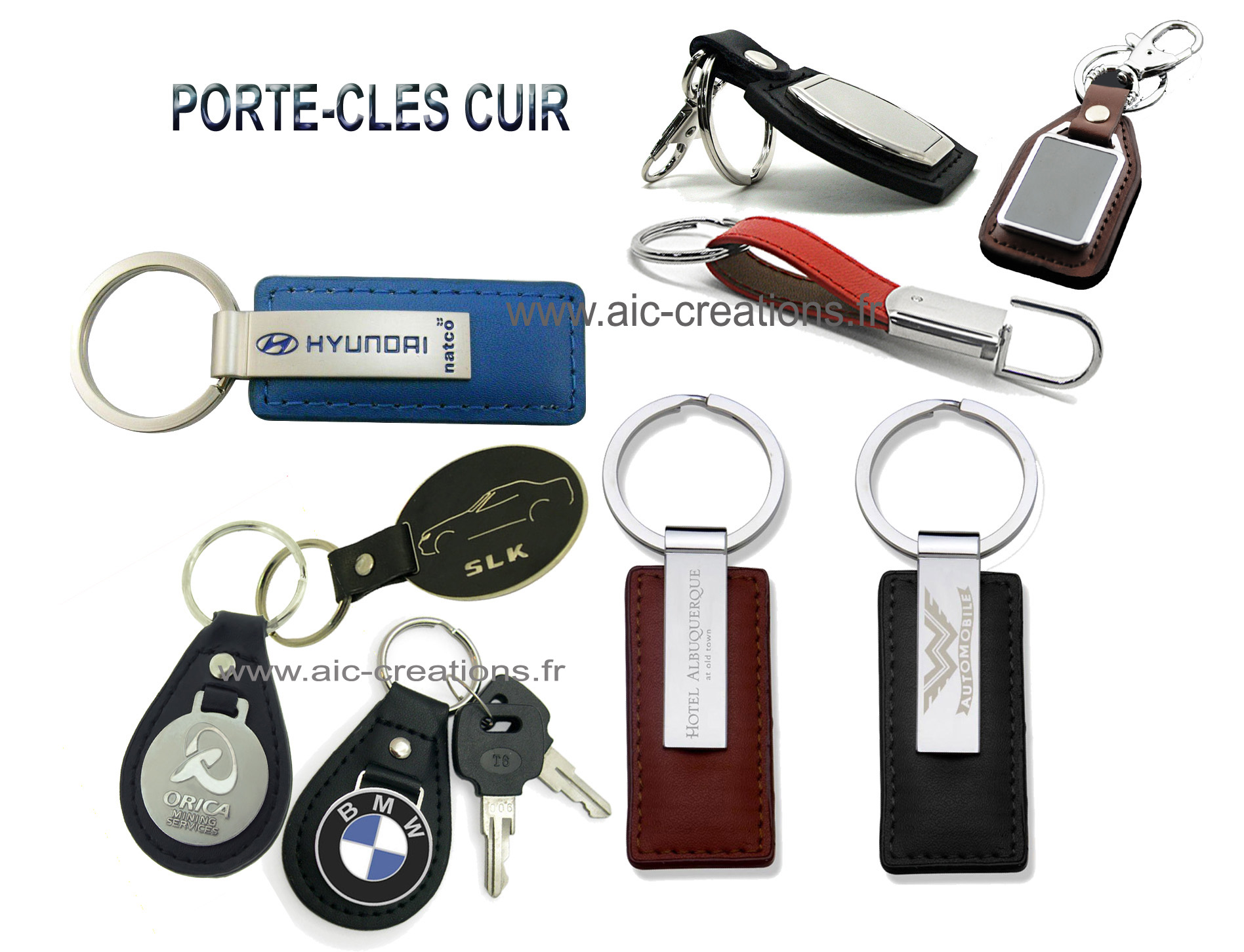 fabricant importateur porte-clés cuir, porte-cles publicitaires cuir et métal de qualité