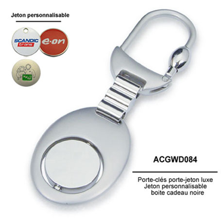 porte-clés publicitaires, jeton personnalisable, porte-clés jeton luxe