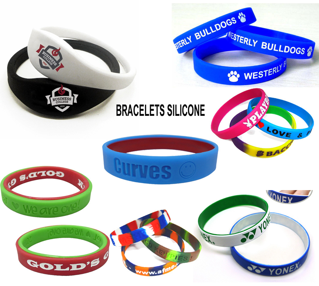 BRACELETS SILICONE, Bracelets silicone publicitaires, Objets