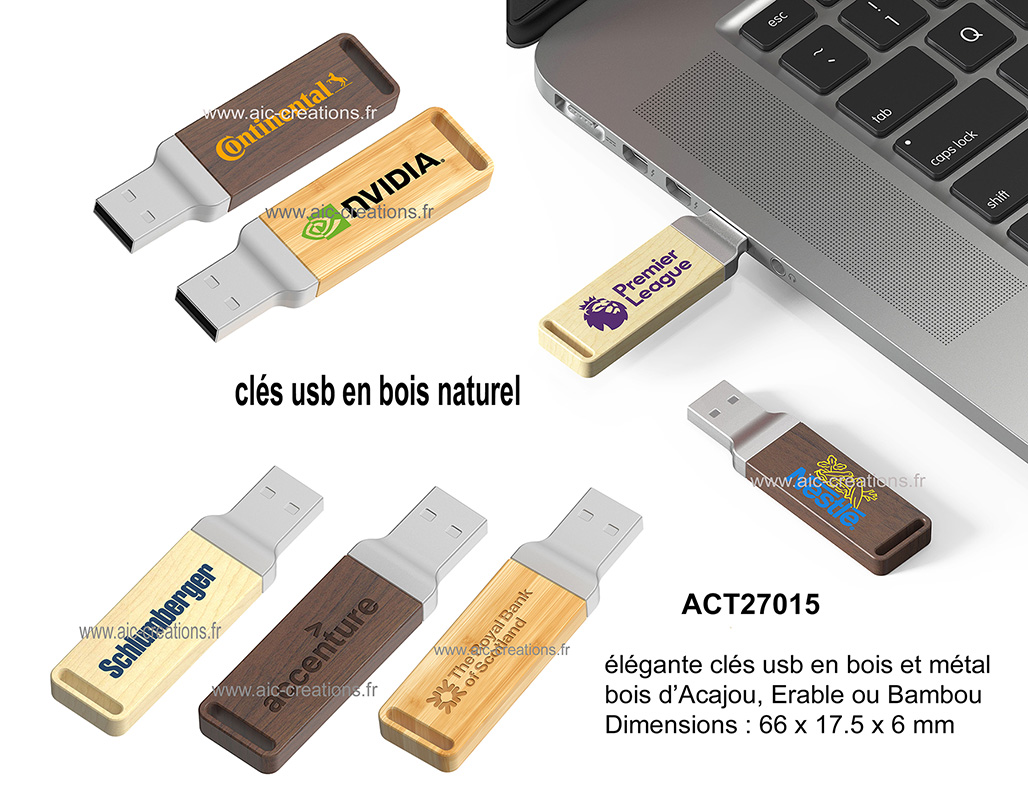 super be clés usb en bois naturelle et métal, nouvelle clés usb design et élégante