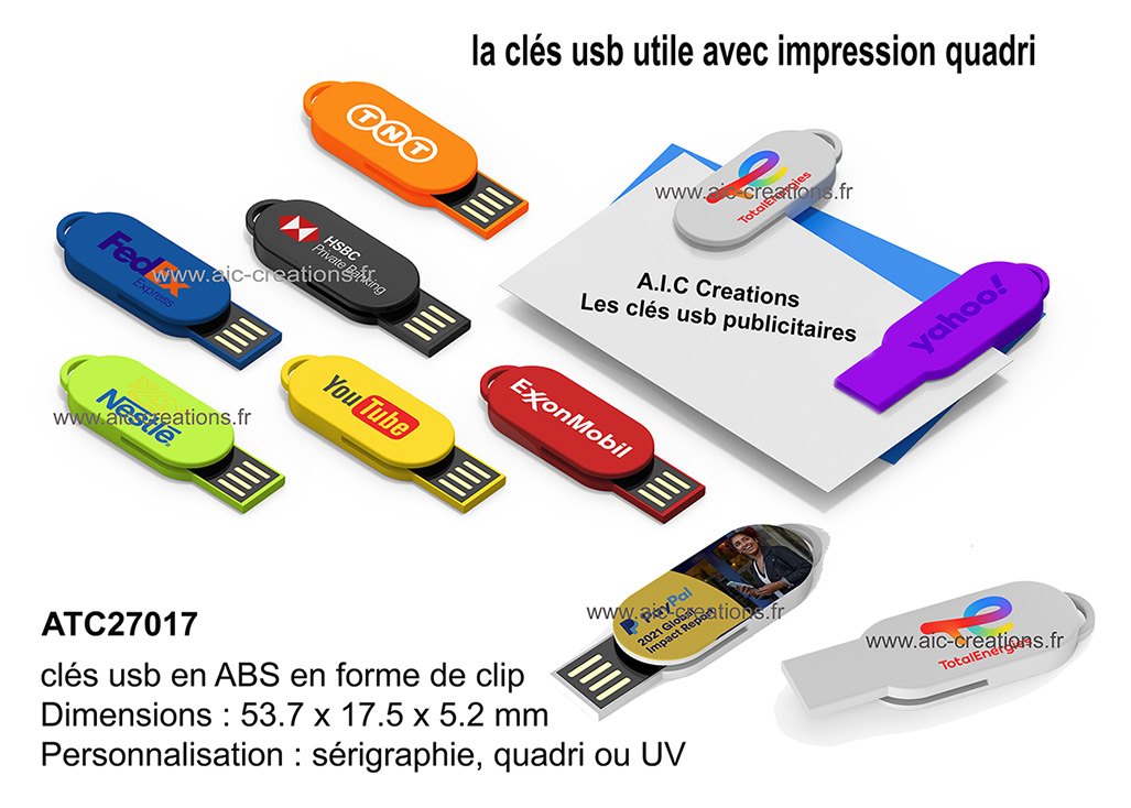 Clés USB Publicitaires Originales et sur-mesure - BtoB - CADOETIK