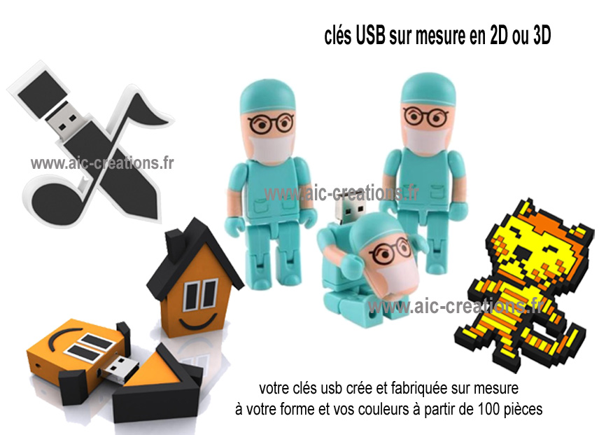 cles usb publicitaire sur mesure, fabrication de votre clés usb, cles usb crée et fabriquée sur mesure à votre forme et vos couleurs, clés usb à partir de 100 pièces, 