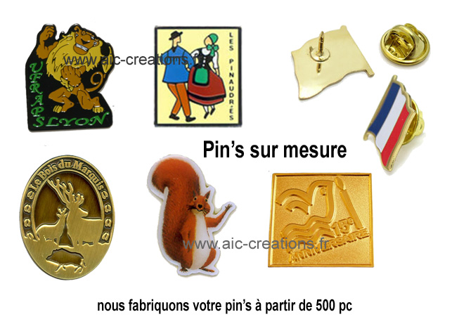 fabricant de pin's publicitaires,  pin's sur mesure, nous fabriquons votre pin's ou badges à votre image, pin's metal,  zamac, emaillage à chaud ou a froid, 