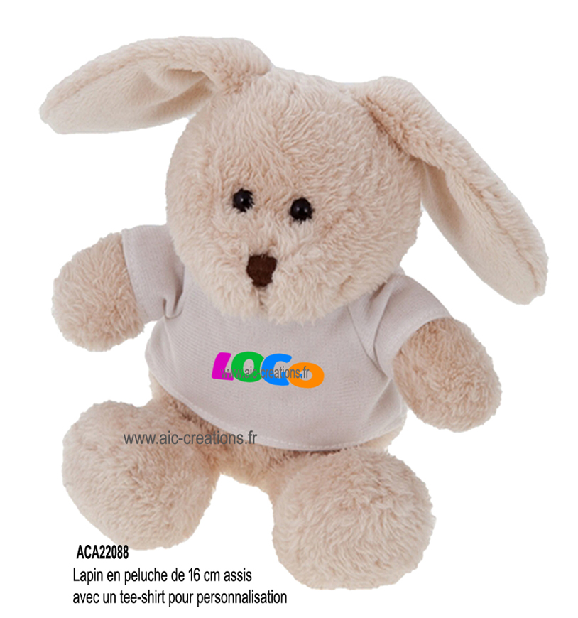 Lapin en peluche personnalisable avec votre logo 