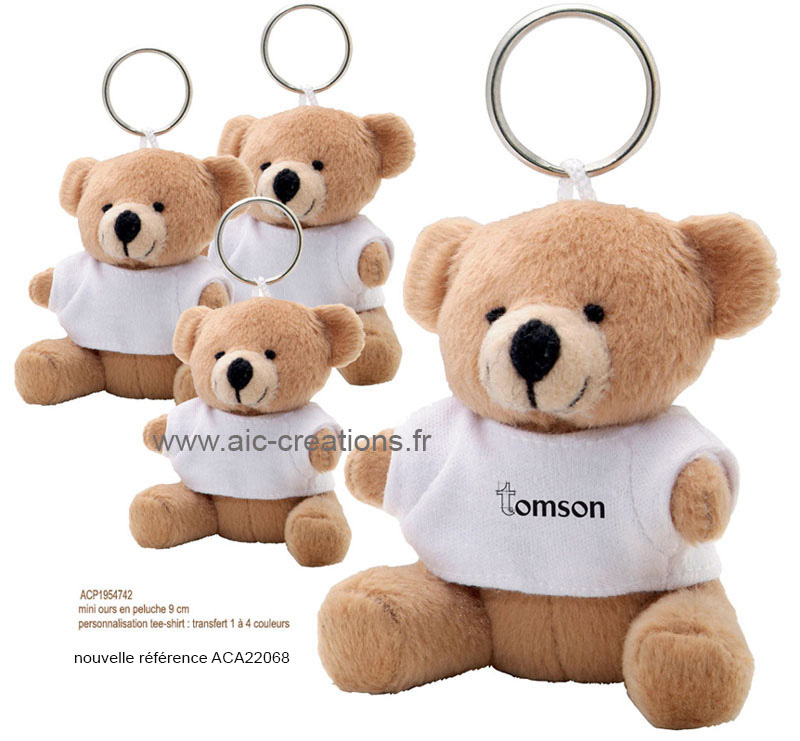 Porte-clés peluche mini ours - Goodies entreprise - Cadoétik