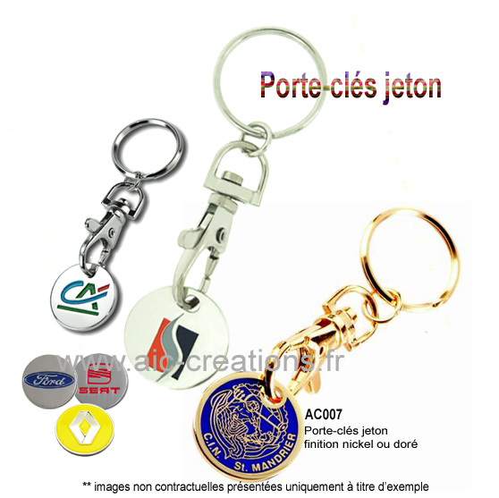 porte-clés jeton, fabricant porte-clés jeton, porte-clés jeton publicitaires