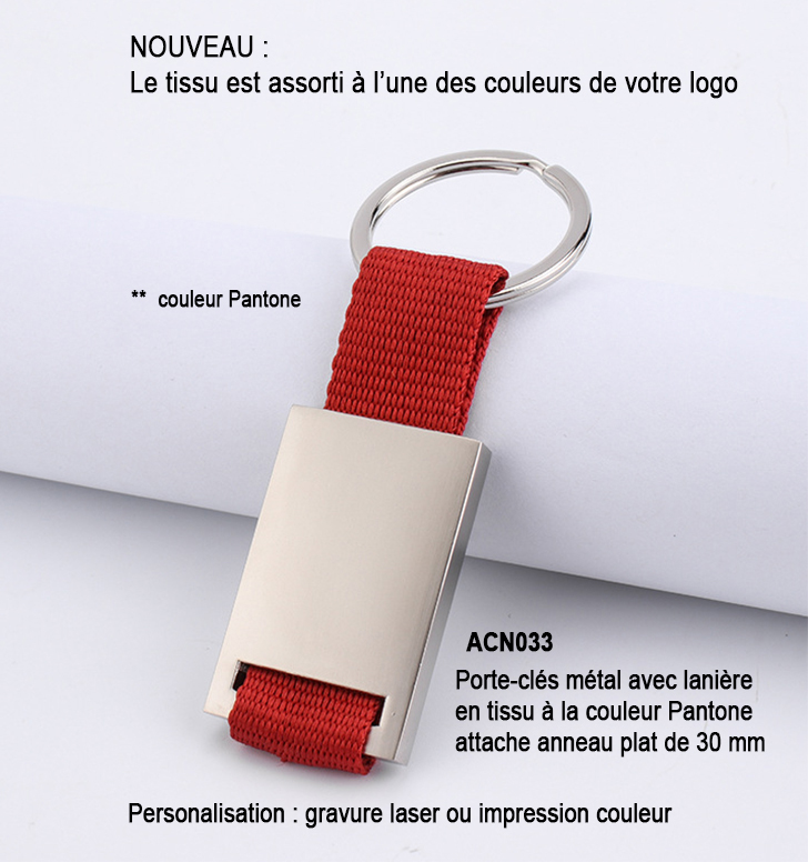 Porte-clés Lanière Rouge
