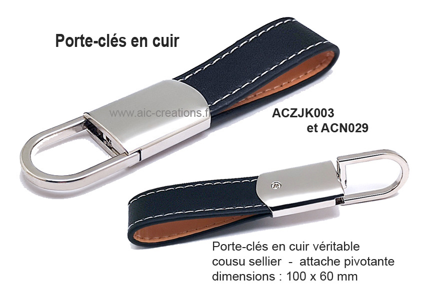 Porte-clés en cuir personnalisé publicitaire : dès 0.83€