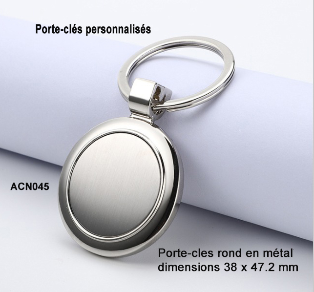 Porte clés publicitaire bois gravé rond 40mm 