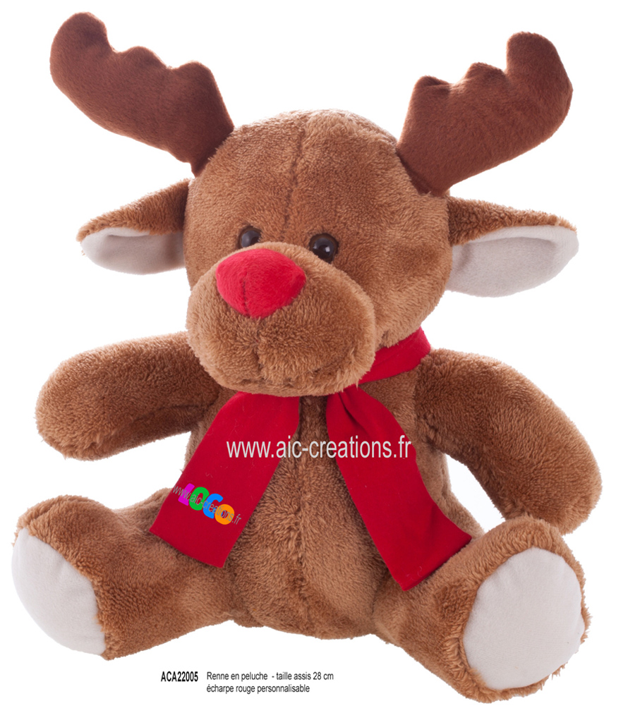 Peluche de Noël à personnaliser - Nounours en costume de Noël à logoter