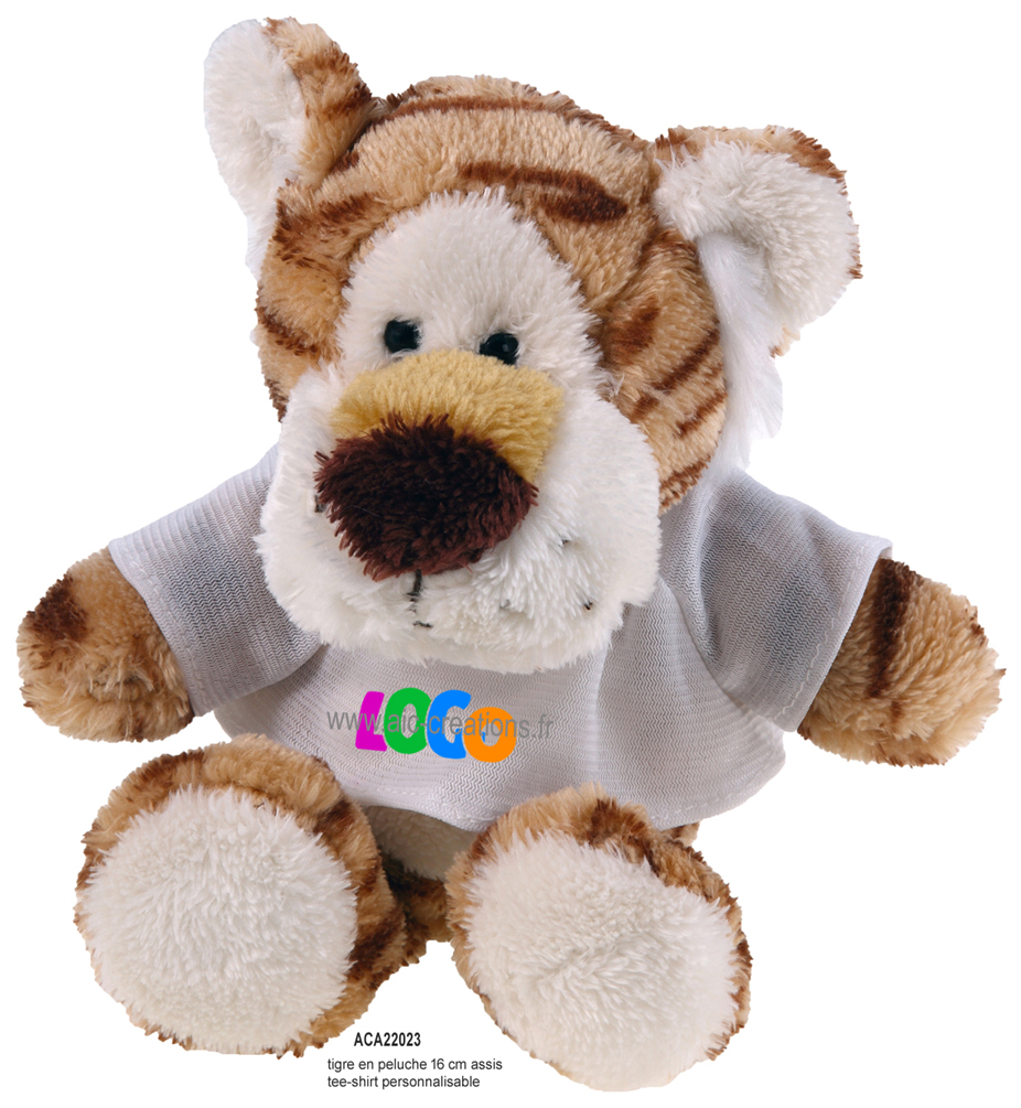 Peluche tigre personnalisé logo texte publicitaire pas cher